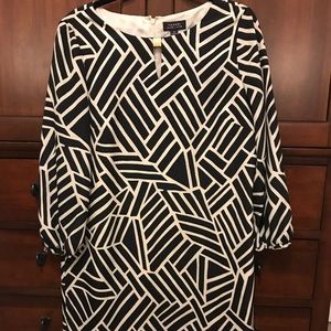 Abstract designed silk dress